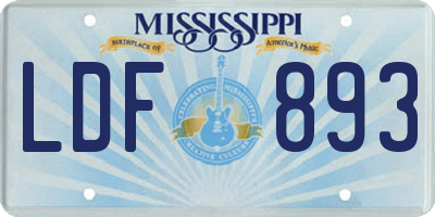 MS license plate LDF893