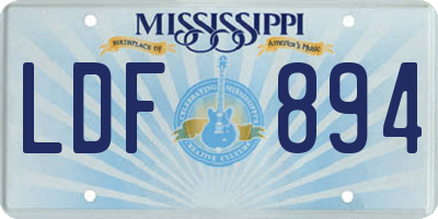 MS license plate LDF894