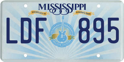MS license plate LDF895