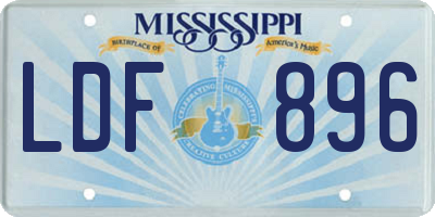 MS license plate LDF896