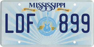 MS license plate LDF899