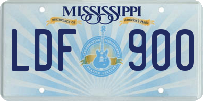MS license plate LDF900