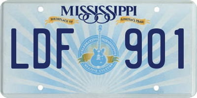 MS license plate LDF901
