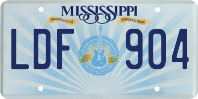MS license plate LDF904