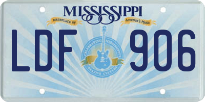 MS license plate LDF906