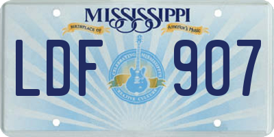 MS license plate LDF907