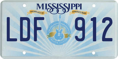MS license plate LDF912