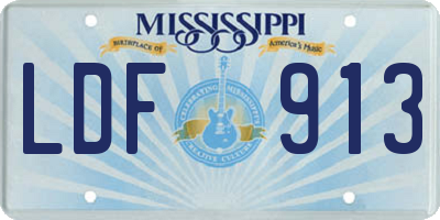 MS license plate LDF913
