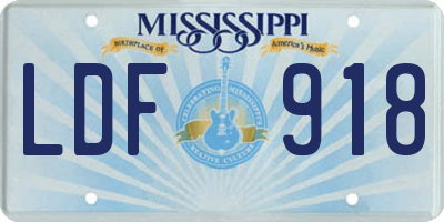 MS license plate LDF918