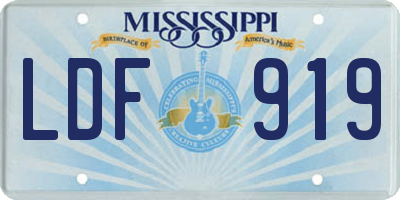 MS license plate LDF919