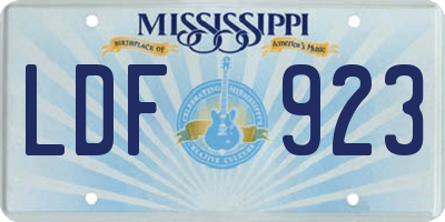 MS license plate LDF923