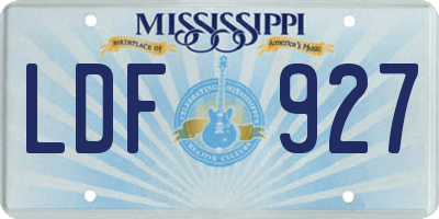 MS license plate LDF927