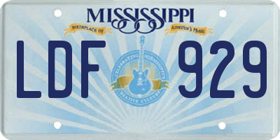MS license plate LDF929