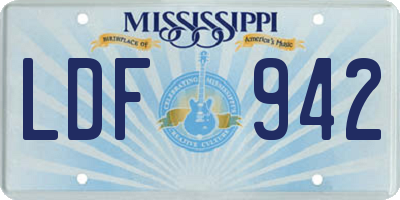 MS license plate LDF942