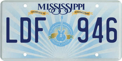 MS license plate LDF946