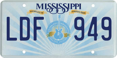 MS license plate LDF949