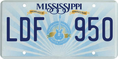 MS license plate LDF950