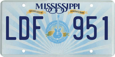 MS license plate LDF951