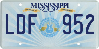MS license plate LDF952