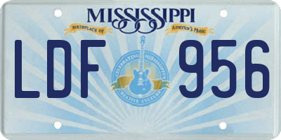 MS license plate LDF956