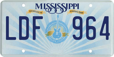 MS license plate LDF964