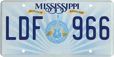 MS license plate LDF966