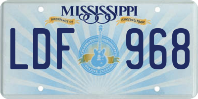 MS license plate LDF968