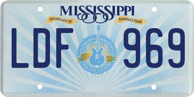 MS license plate LDF969