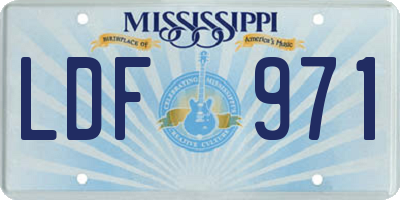 MS license plate LDF971