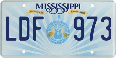 MS license plate LDF973