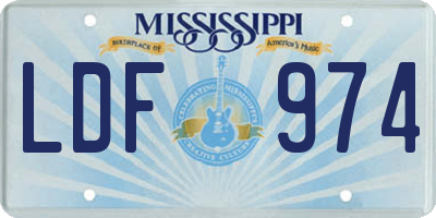 MS license plate LDF974