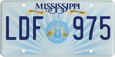MS license plate LDF975