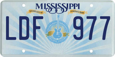 MS license plate LDF977
