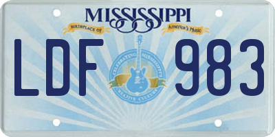 MS license plate LDF983