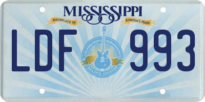 MS license plate LDF993