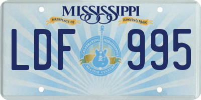 MS license plate LDF995
