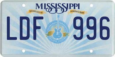 MS license plate LDF996