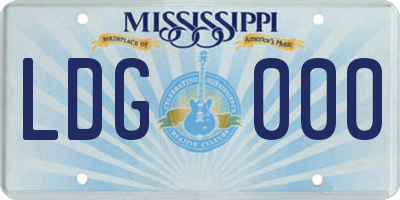 MS license plate LDG000
