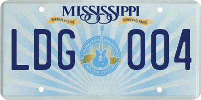 MS license plate LDG004