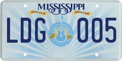 MS license plate LDG005