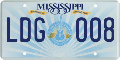 MS license plate LDG008