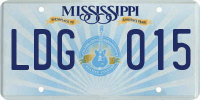 MS license plate LDG015