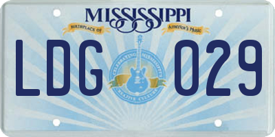 MS license plate LDG029