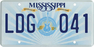 MS license plate LDG041