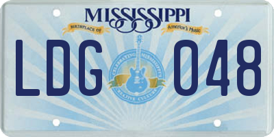 MS license plate LDG048
