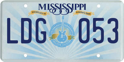 MS license plate LDG053