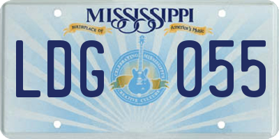 MS license plate LDG055