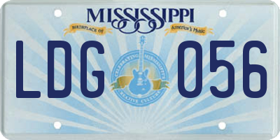MS license plate LDG056