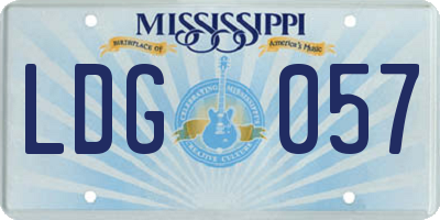 MS license plate LDG057