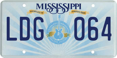 MS license plate LDG064